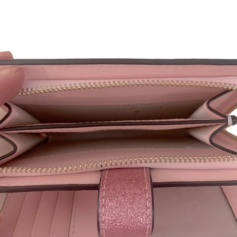 NWT 2-Piece Kate Spade Glitter Glimmer Crossbody Bag/Matching Bifold Wallet Pink